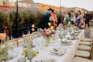 Rooftop wedding venue in San Miguel de Allende at sunset

